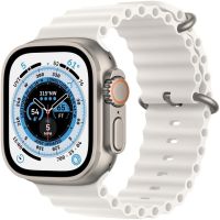 Apple Watch Ultra GPS + Cellular - 49mm Titanium case with White Ocean Band