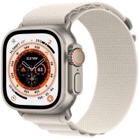 Apple Watch Ultra GPS + Cellular - 49mm Titanium case with Starlight Alpine Loop - Large