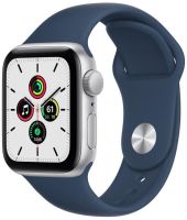 Apple Watch SE GPS + Cell 40mm Silver Aluminium Case With Abyss Blue Sport Band