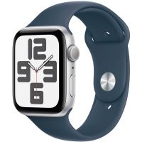 Apple Watch SE GPS 40mm Silver Aluminium Case with Storm Blue Sport Band - M/L
