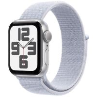 Apple Watch SE GPS 40mm Silver Aluminium Case with Blue Cloud Sport Loop