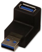 Lindy USB 3.0 90 Degree Down Type A Male to A Female Right Angle Adapter