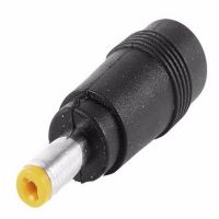 Unbranded DC adaptor 4.8 x 1.7 mm male yellow to 5.5 x 2.1 mm female Black