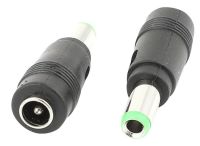 Unbranded DC adaptor 6.3 x 3.0 mm male Green to 5.5 x 2.1 mm female Black